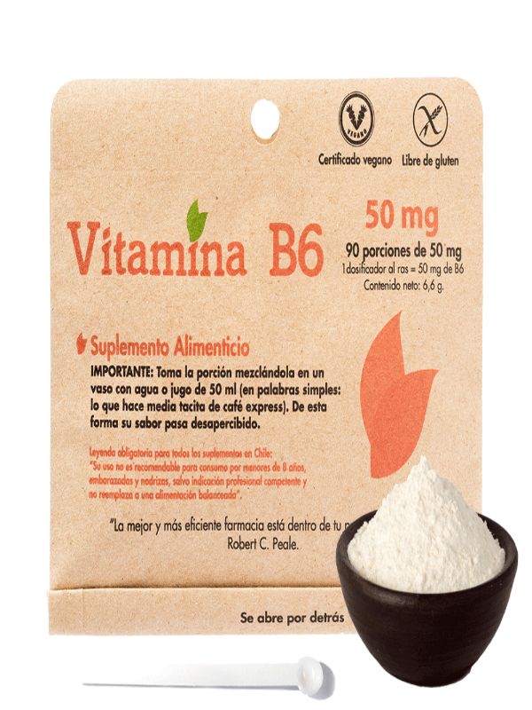 Vitamina B6 90 porciones de 50mg (polvo)