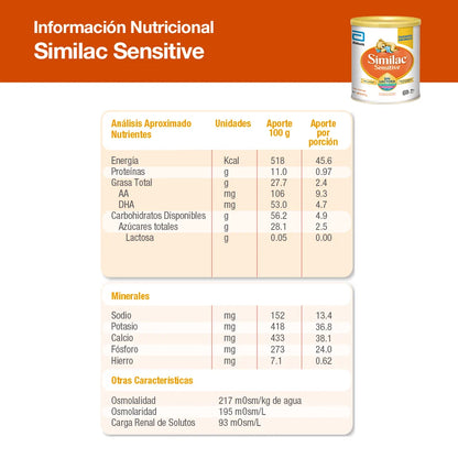 SIMILAC SENSITIVE S/LACT PVO X 375 GR