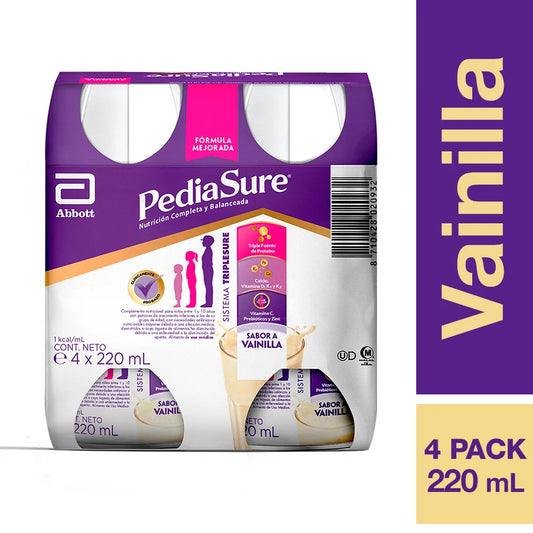 PEDIASURE COMPLETE VAINILLA 220 ML X 4 UND