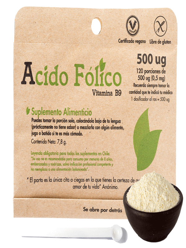Acido Folico 120 porciones 500ug (polvo)