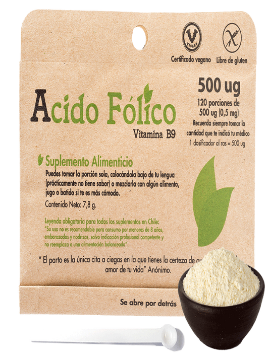 Acido Folico 120 porciones 500ug (polvo)