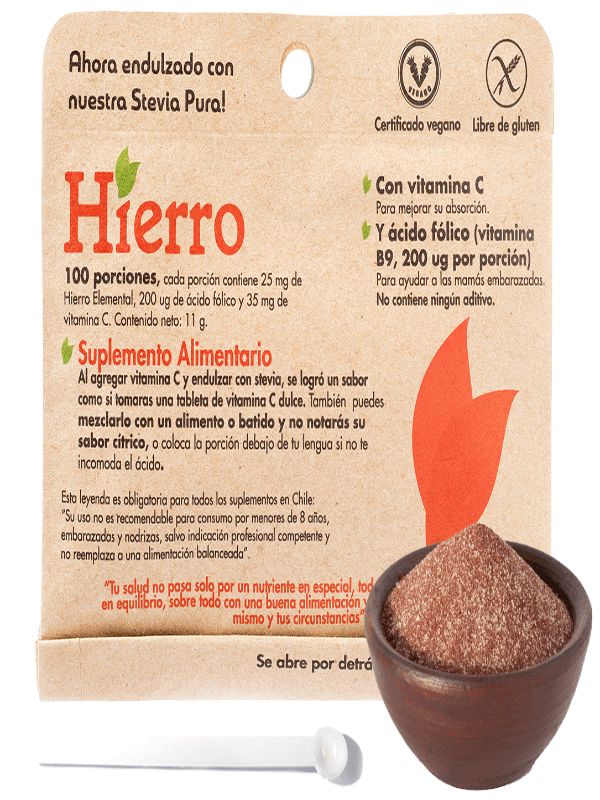 Hierro 25mg 100 porciones (polvo)