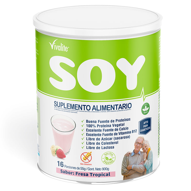 Lata Vivalite SOY 900gr | Sabor Fresa Tropical